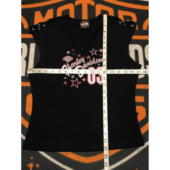 VTG 2003 Harley-Davidson Shirt Large Women, With Glitter CHICAGO, ILLINOIS - Picture 6 of 6
